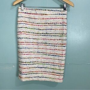 J Crew L0073 Tweed Multi Color Pencil Skirt Sz‎ 00